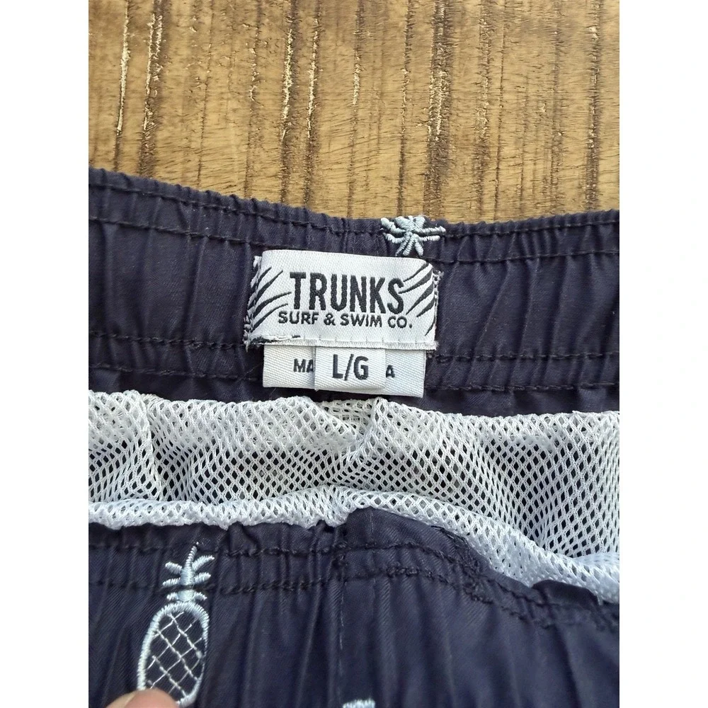 TRUNKS Surf & Swim Co. Navy Embroidered Swim Shorts With Pockets Large